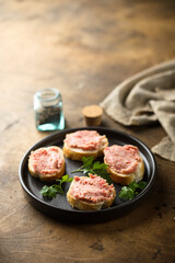 Traditional German pork pate on toast