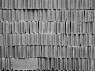 pile of cement block for wall construction