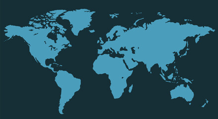 Fototapeta na wymiar Vector blue world map background