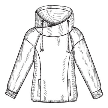 vector, isolated, sketch hand drawn huddy