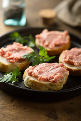 Traditional German pork pate on toast