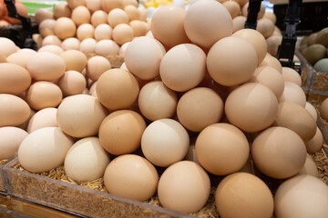 Eggs on sale in supermarkets