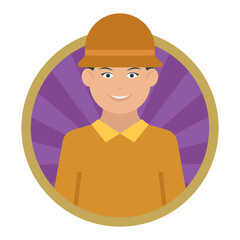 archeologist Concept Vector Round Icon Design, Professional uniform Symbol on White background, Labor Day people Stock illustration, character occupations sign