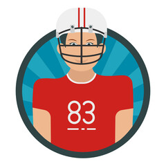 rugby player wearing helmet Concept Vector Round Icon Design, Professional uniform Symbol on White background, Labor Day people Stock illustration, character occupations sign
