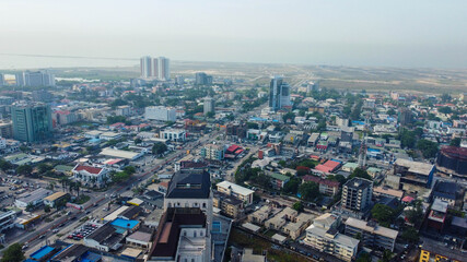 aerial view of commercial buildings in Lagos City metropolis
