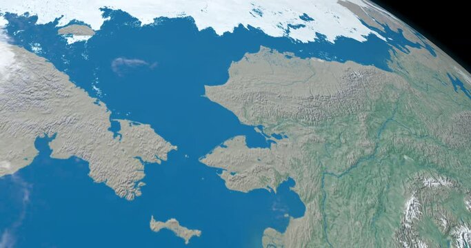 Chukchi Sea in planet earth from outer space