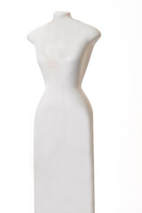 
Long white mannequin on white background