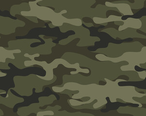 Fototapeta premium Camouflage seamless pattern. Abstract camo from spots. Endless background of spots. Military texture. Print on fabric and textiles. Vector illustration