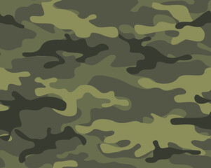 Camouflage seamless pattern. Abstract camo from spots. Endless background of spots. Military texture. Print on fabric and textiles. Vector illustration