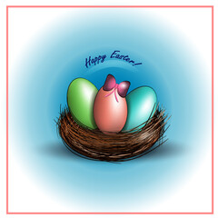 easter eggs in a basket