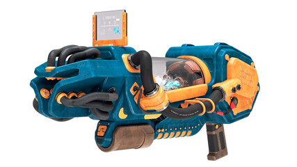 3D render of energy weapons like plasma gun (game design)