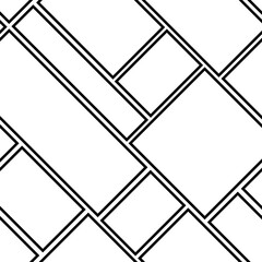 Vector seamless geometric pattern with lines, squares and rectangles