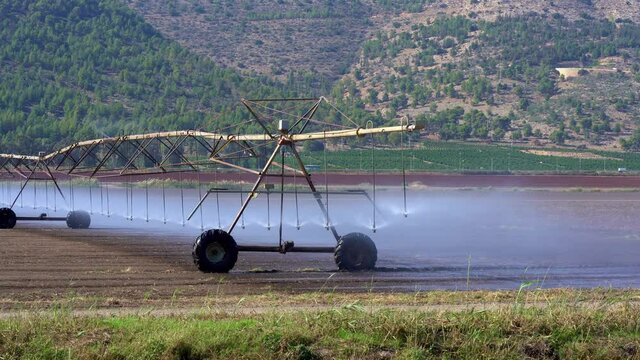 Irrigation Center pivot with drop sprinklers in Israel