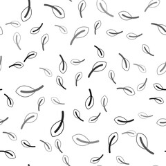 Black Leaf icon isolated seamless pattern on white background. Leaves sign. Fresh natural product symbol. Vector