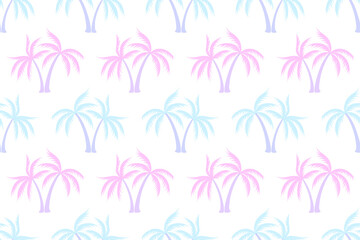 Coconut tropical palm tree summer seamless pattern