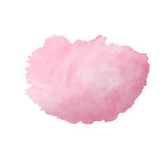 Watercolor in pink tones spot in form of cloud isolated on white. Color background or mockup, template, label.