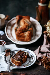 Banana and nutella  bread.style vintage