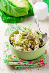 creamed cabbage and ground meat casserole