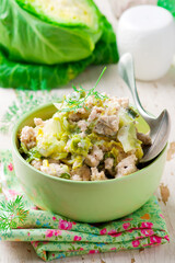creamed cabbage and ground meat casserole