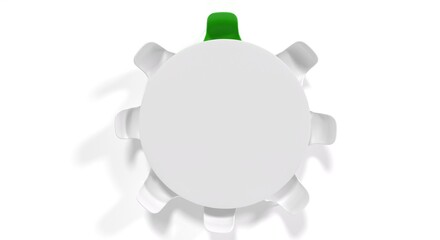Fototapeta premium Green chair on round table meeting 