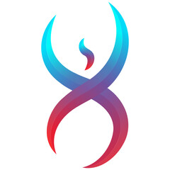 Vector symbol of psychology. The logo for the psychologist is blue and red. The psi sign for psychological help. Logo for psychotherapist consultations.