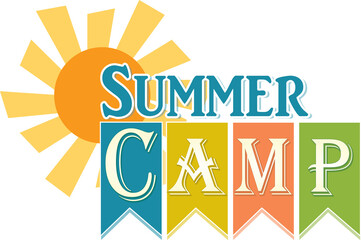 Summer Camp Logo with Sun
