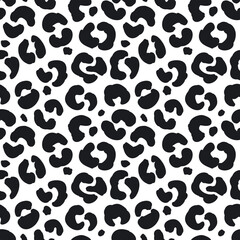 black and white seamless pattern with animal print, endless repeatable texture