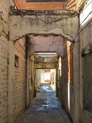 abandoned narrow street in Aguascalientes, Mexico