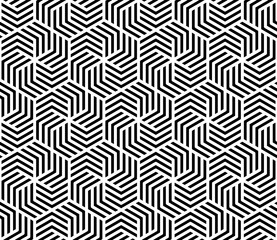 Illustration black and white hexagon pattern background that is seamless