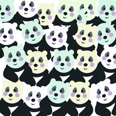 Obraz premium funny pandas pattern
