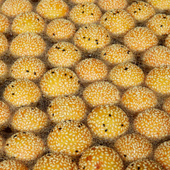 Khanom Khai Hong fried in oil, Thai traditional dessert