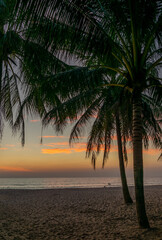 Fototapeta na wymiar Surin beach at sunset in Phuket island