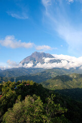 Mount Kinabalu scenic view, iconic and the tallest mountain in Southeast Malaysia.