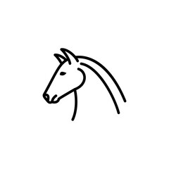 Horse Line Icon In A Simple Style. Vector sign in a simple style isolated on a white background. 64x64 pixel.