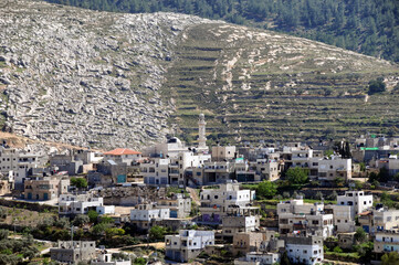 Obraz premium Arab village in the hills of Israel