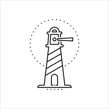 Lighthouse Icon, Light Tower For Navigational Aid