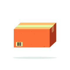 Cardboard box on white background. 3d vector background. Business concept. Delivery service. Mail service concept. Mail icon. White background. Transportation service. Isolated object.