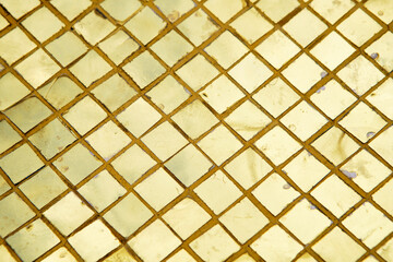 Gold tiles reflection background of retro thai culture