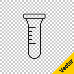 Black line Test tube and flask chemical laboratory test icon isolated on transparent background. Laboratory glassware sign. Vector