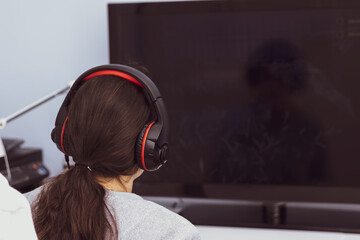 detail of gamer playing online