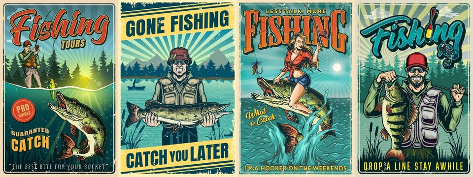 Fishing vintage posters