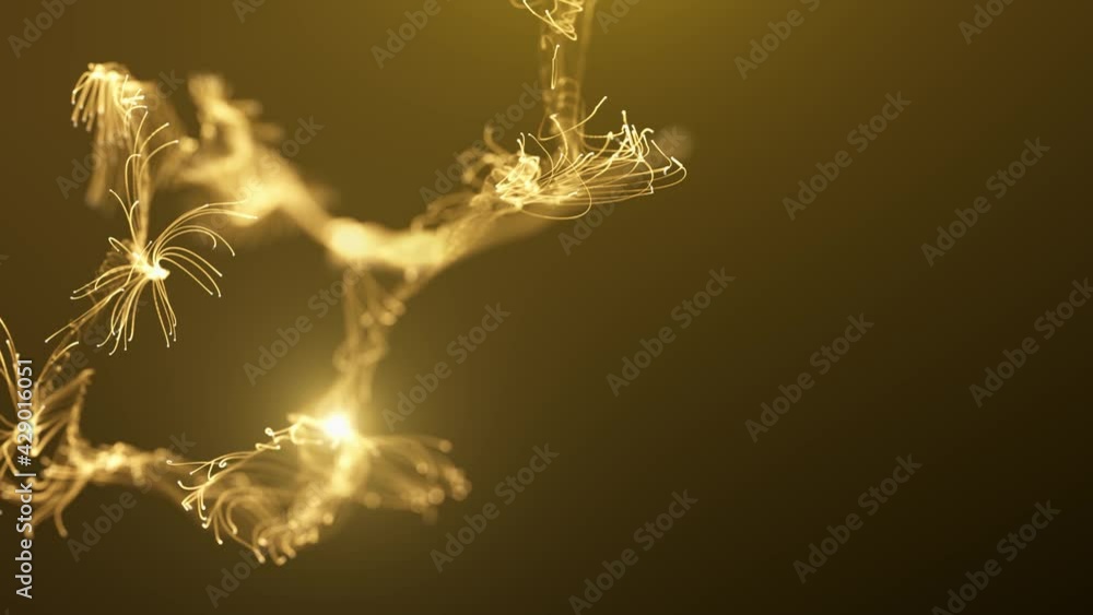 Poster abstract fluid particles graphic intro background/ 4k animation of an abstract fluid particles backg