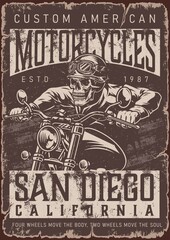 American custom motorcycle poster