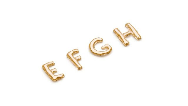 Balloon E F G H letters, looped inflation and deflation