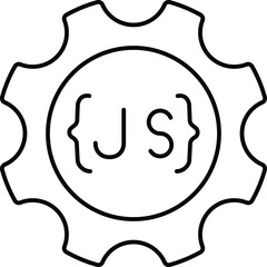 Javascript Concept,frontend frame work Vector Color Icon Design, Software and web development symbol on white background, Computer Programming and Coding stock illustration