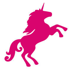 Pink Unicorn Cute Animals Art Simple Cartoon Trendy Children Illustration Simple Symbol Closeup
