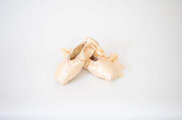Ballet shoes isolated on white background