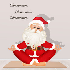 illustration of Santa Claus in meditation