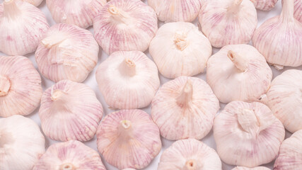 Group of garlic isolated on a white background.