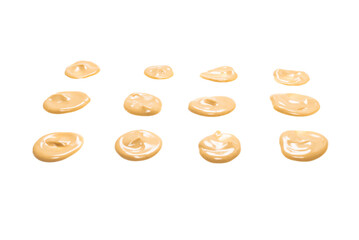 Mushroom sauce splashes isolated on white background.